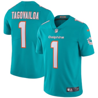 mens nike tua tagovailoa aqua miami dolphins vapor limited j